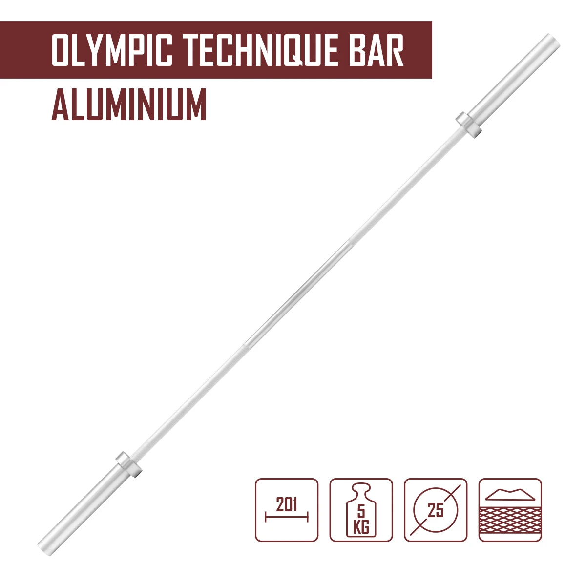 Olympia-Technik-Langhantel, Aluminium 5kg 4 Olympia-Technik-Langhantel, Aluminium 5kg – Bild 2