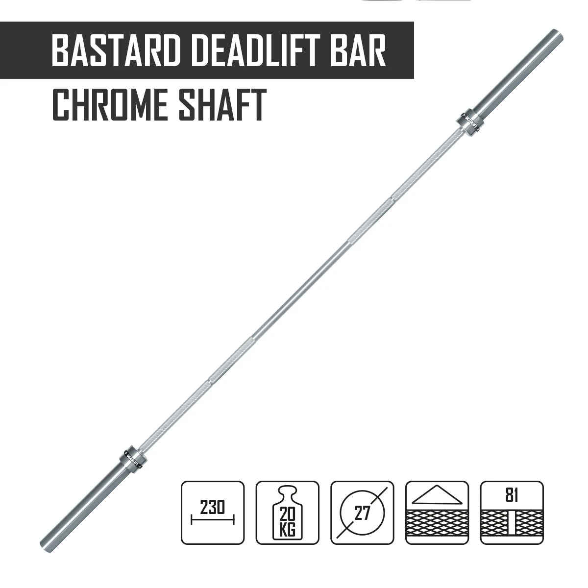 Bastard Deadlift Bar, Chromschaft 4 Bastard Deadlift Bar, Chromschaft – Bild 2