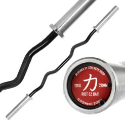 Riot SZ Curl-Hantel, 12kg - Schwarzer Schaft