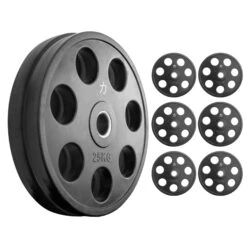 140KG Set - Gummibeschichtete Easy-Grip Hantelscheiben