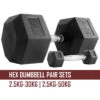 Hex Kurzhantel Sets - 2,5kg-30kg Oder 2,5-50kg - In 2,5kg Abstufungen 2 Hex Kurzhantel Sets - 2,5kg-30kg Oder 2,5-50kg - In 2,5kg Abstufungen -Gym Verkauf HEX DB SETS Shop Lay