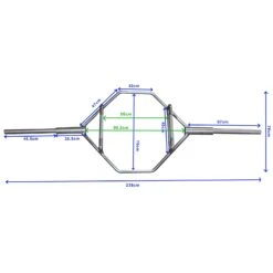 Olympia-Hex/Trap Bar, 40 Kg, 2.38m -Gym Verkauf SKUBAR HEX TRAP 2.383