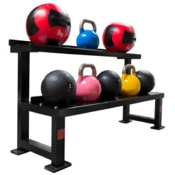 Ablage Für Kettlebells Und Medizinbälle -Gym Verkauf SKUSTAND KETT MEDkettlebell rack loaded