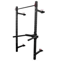 Riot Wandmontiertes Faltbares Rack - 2,32m Hoch, Schwarz -Gym Verkauf SKUWALL SQUAT STAND3
