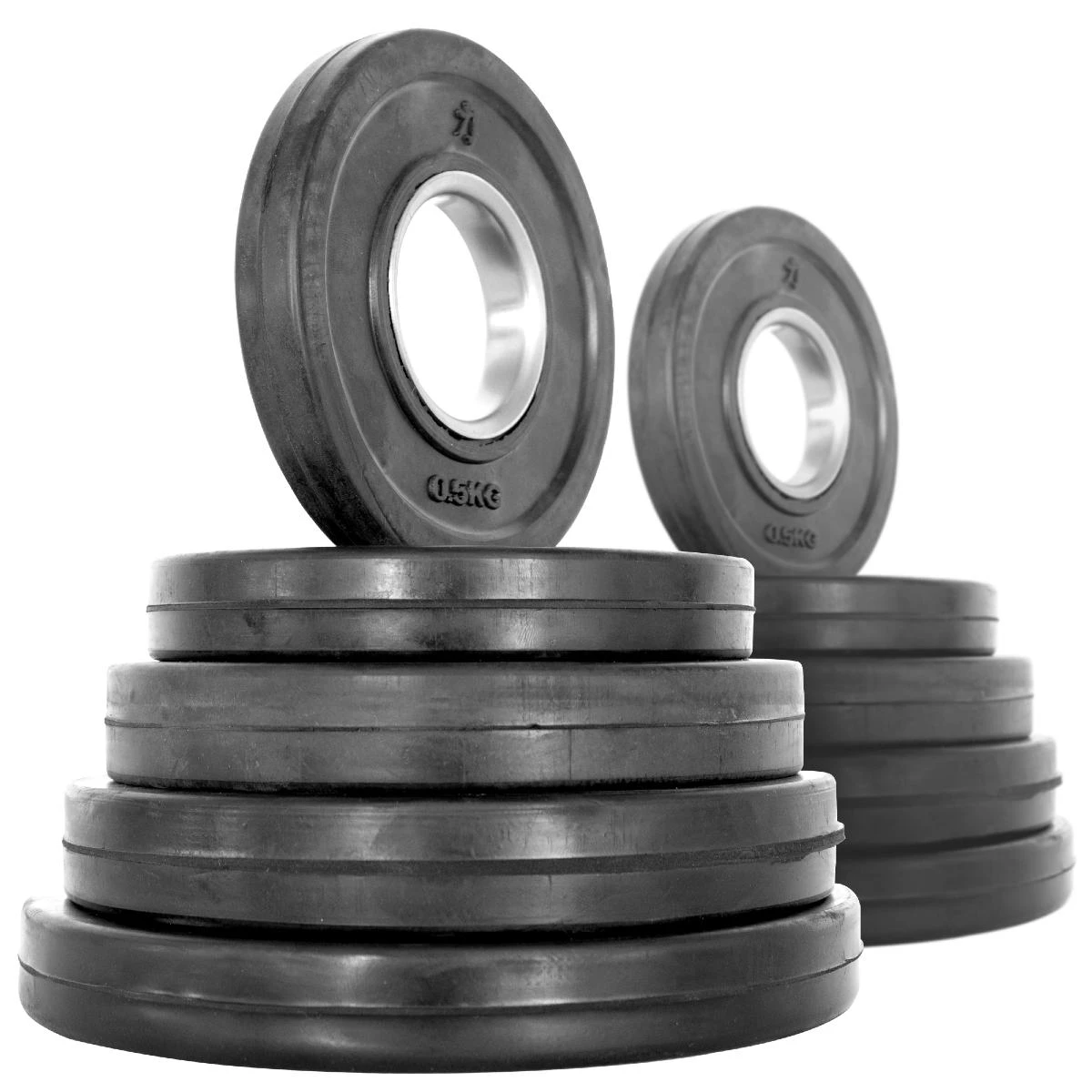 Hantelscheiben Set Mit Gummiüberzug (Schwarz) - 15KG 5 Hantelscheiben Set Mit Gummiüberzug (Schwarz) - 15KG – Bild 3