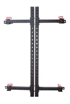 Riot Garage Wandmontiertes Faltbares Rack - 1,9m Hoch, Schwarz -Gym Verkauf wall mounted garage squat stands folded 2